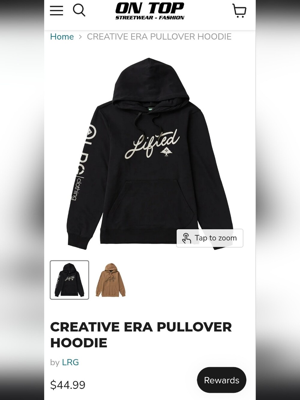 Lifted Creative Era Pullover Mens Hoodie Black Size Large